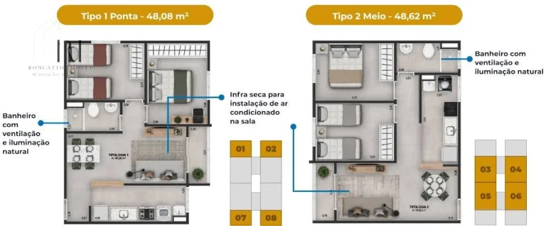 Imagem Apartamento com 2 quartos, 48,62m2, à venda