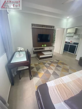 Imagem Apartamento à venda em Praia Grande-SP, bairro Tupi: 1 quarto, 1 sala, 1 banheiro, 60m² de área. Confira!