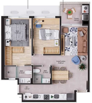 Imagem Apartamento 3 Dormitórios para venda em Florianópolis - SC
