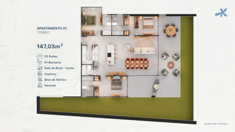Imagem APARTAMENTOS ALTO PADRÃO PÉ NA AREIA EM COTOVELO (03 opções de plantas)