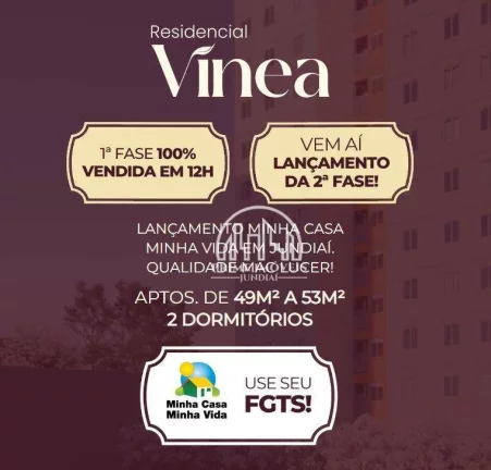 Imagem Apartamento com 2 dormitórios à venda, 49 m² por R$ 340.000,00 - Parque Carolina - Jundiaí/SP