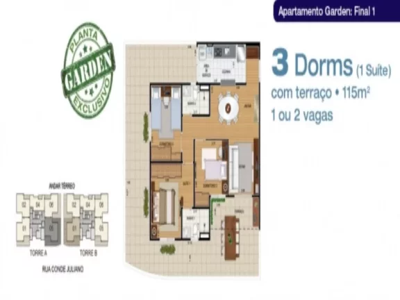 Imagem Aluguel de Apartamento de 2 Quartos na Vila Humaitá - Condomínio Ideale Aramaçan - Santo André-SP