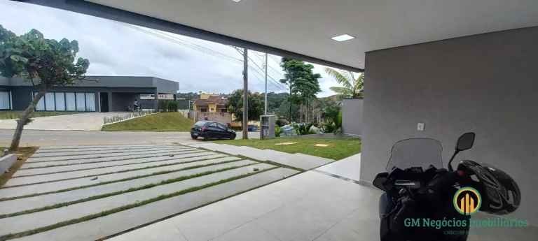 Imagem Casa nova, térrea com 3 suítes, estilo moderno com piscina em condomínio