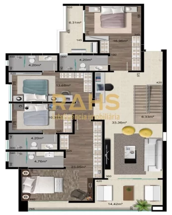 Imagem O Edifício Costa Del Sol é mais que um espaço, é estilo de vida. Além do projeto com toda a qua...