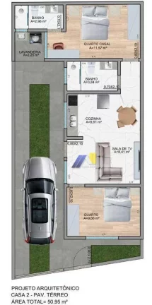 Imagem Casa com 2 Quartos à Venda, 50 m² em Parque Real - Pouso Alegre