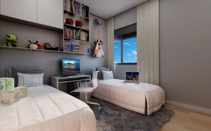 Imagem Apartamento de luxo no Jardim Santo André: 3 quartos, 3 suítes, 4 banheiros, 3 vagas de garagem e 133m² de área no Residencial Piemonte.