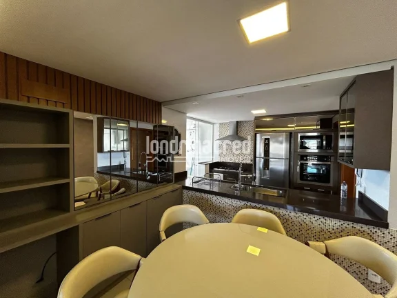 Imagem Apartamento mobiliado no Centro de Cambé com 95m², 3 quartos (1 suíte), sacada com churrasqueira, piscina, salão de festas e baixo condomínio!