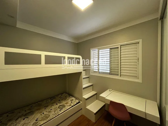 Imagem Apartamento mobiliado no Centro de Cambé com 95m², 3 quartos (1 suíte), sacada com churrasqueira, piscina, salão de festas e baixo condomínio!