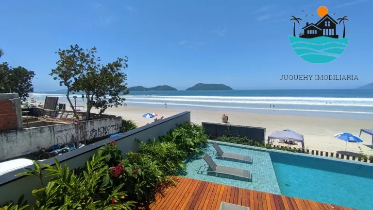 Imagem PÉ NA AREIA JUQUEHY - 5 Suítes, piscina, jacuzzi, terraço gourmet, vista para as ilhas, churrasqueira, 383 m² | Juquehy Imobiliária