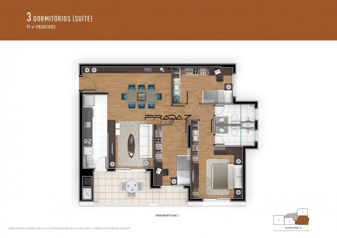 Imagem Apartamento com 3 Dormitorio(s) localizado(a) no bairro Vila Izabel em Curitiba / PARANA Ref.:5