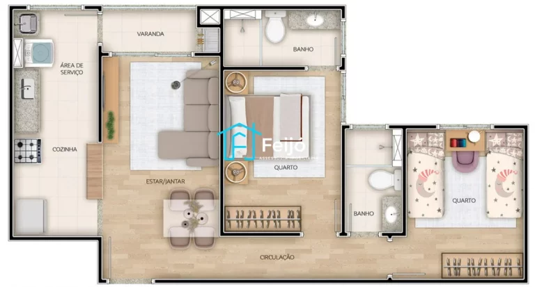 Imagem Apartamentos 2 dormitórios com suíte e sacada no Bairro Camaquã / Cavalhada