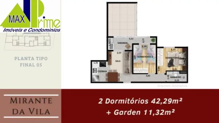 Imagem Apartamentos Mirante Da Vila Ótima localização 42,3m² metro patriarca