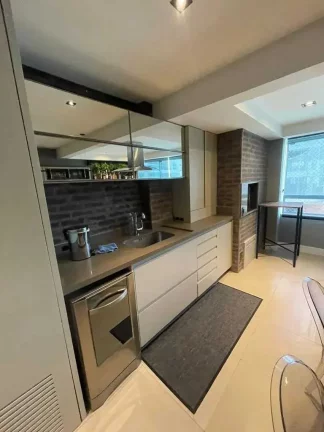 Imagem Apartamento mobiliado com 2 dormitórios sendo 1 suíte e 2 vagas de garagem na Praia Brava - Itajaí