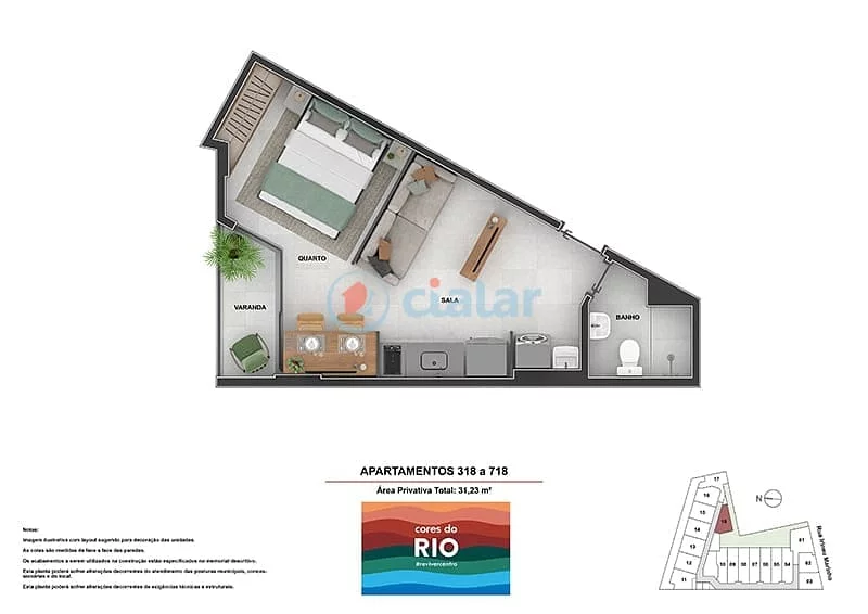 Imagem Apartamento à venda 2 Quartos 53.65M Centro Rio de Janeiro - RJ | Cores do Rio - Residencial Imagem Apartamento à venda 2 Quartos 53.65M Centro Rio de Janeiro - RJ | Cores do Rio - Residencial