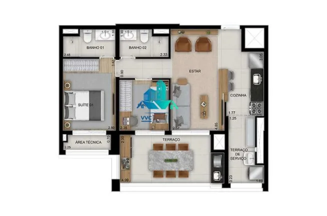 Imagem Apartamento à venda, no Tatuapé - Residencial, com 2 quartos, 71m2, 1 suite, 1 vaga