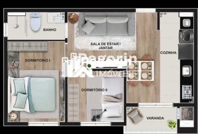 Imagem Apartamento à venda em Pinhais, Centro, com 2 quartos, 46,26m²