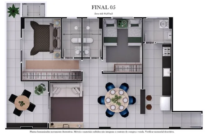 Imagem APARTAMENTO COM 80.71 m² - AVIAÇÃO - PRAIA GRANDE SP