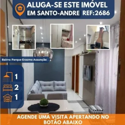 Imagem Alugo Apto em Santo André. Pq Erasmo Assunção