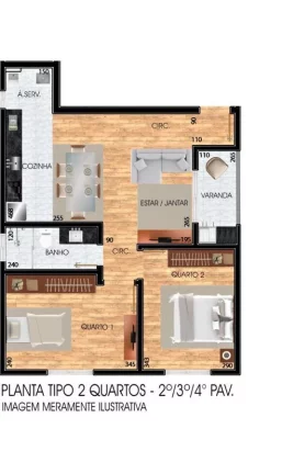 Imagem Apartamento para Venda em Pinhais, Maria Antonieta, 2 dormitórios, 1 banheiro, 1 vaga