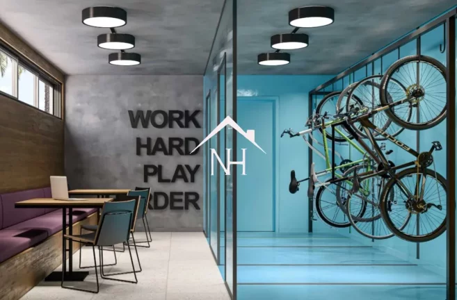 Imagem studio 25m², 1 dormitório, terraço, planta inteligente,Deliver,y Bicicletário, Salão De Festas, Espaço Gourmet com Churrasqueira, Pet Place, piscina