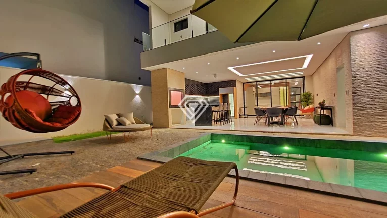 Imagem Sobrado 4 Suítes + Home, 400 m² c/ lazer à Venda no Condomínio Mirante do Lago