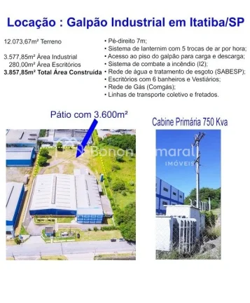 Imagem LocaÃ§Ã£o de galpÃ£o industrial, distrito industrial em Itatiba SP. 
LocalizaÃ§Ã£o excelente, com fÃ...