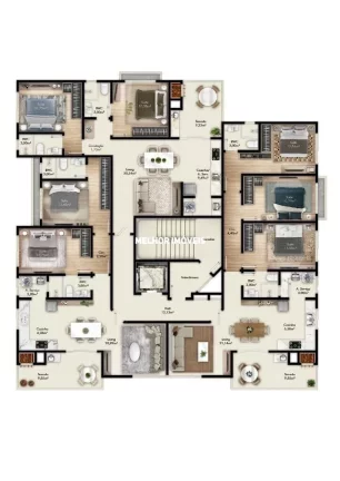 Imagem Apartamento Alto Padrão Frente Mar à venda com 04 suítes sendo 01 máster localizado em Itapema - SC