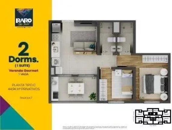 Imagem Apartamento à venda em Osasco, Pestana, com 2 quartos, 44m2