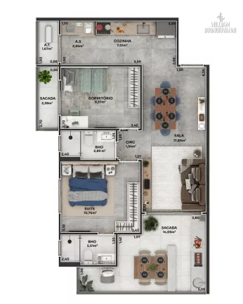 Imagem Lançamento Boqueirão Praia Grande - 2 quartos 1 Suíte 2 vagas priv 1 Box Privado