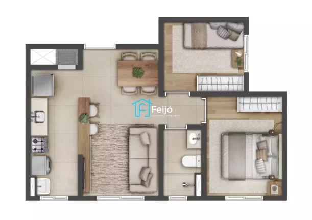 Imagem Apartamentos 2 dormitórios no bairro Jardim Carvalho próximo a Av. Ipiranga