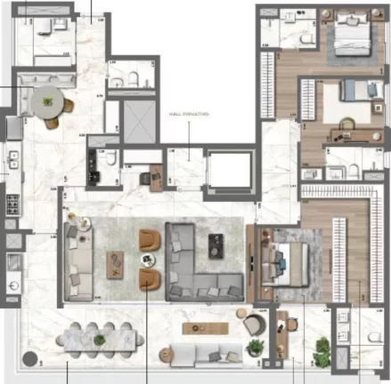 Imagem Le Jardin Cyrela by YOO: Apartamento de Luxo em Pinheiros com 4 Quartos e 2 Suítes - São Paulo-SP.