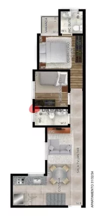 Imagem Cobertura para Venda 2 Quartos, 1 Suíte, 2 Vagas, Santa Maria, Santo André - SP