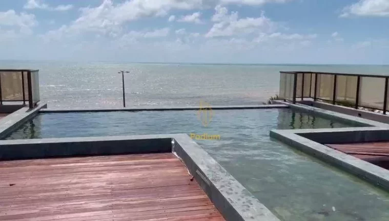 Imagem Flat com projetados e vista para o mar da praia de Manaíra -FL0075