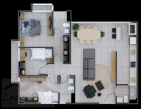 Imagem Apartamento 3 dormitórios para Venda em Teresina, Noivos, 3 dormitórios, 2 suítes, 3 banheiros, 2 vagas