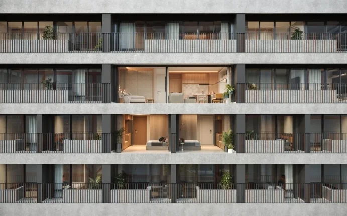 Imagem Uapé é um projeto com influências modernistas, que flutua na rua que leva o nome de um rio: Pará...