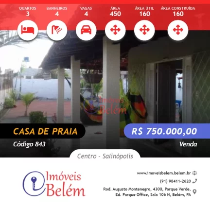 Casa de Praia dos Sonhos na Praia do Atalaia / Salinas