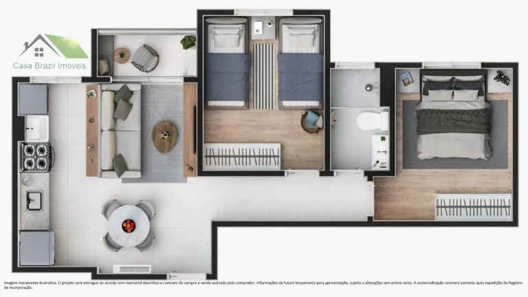 Imagem Apartamento à venda em Mogi das Cruzes, Vila Suissa, com 2 quartos, 44,00m2