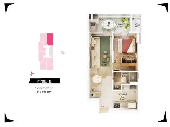 Imagem Apartamento com 1 dorm, Canto do Forte, Praia Grande - R$ 370 mil, Cod: 2262