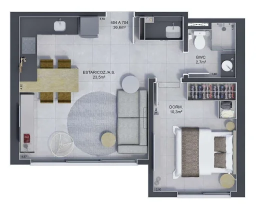 Imagem Apartamento 1 Dormitórios para venda em Florianópolis - SC