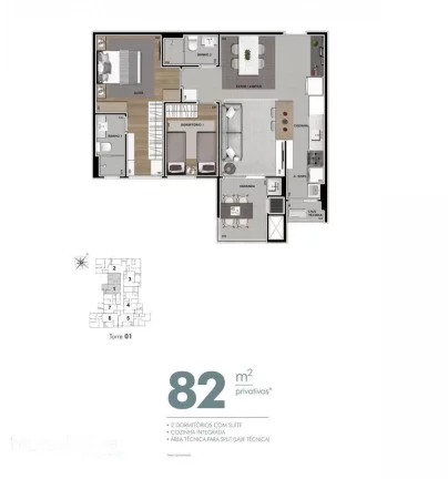 Imagem Apartamento para Venda em Curitiba, Cabral, 2 dormitórios, 1 suíte, 2 banheiros, 1 vaga