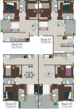 Imagem APARTAMENTO COM 70.28 m² - AVIAÇÃO - PRAIA GRANDE SP