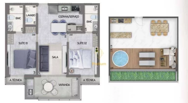 Imagem Cobertura com espaço gourmet pé na areia na praia Formosa / Cabedelo - CO0051