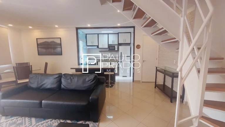 Apartamento duplex MOBILIADO com 3 quartos, sendo 1 suíte, com 2 salas, 1 vaga de garagem e 89m2 de área útil disponível para locação em Perdizes