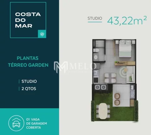 Imagem Oportunidade em TAMANDARÉ: 43,22m²,studio...