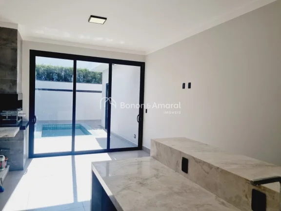 Imagem Casa térrea com 3 suítes, piscina e escritório no Condomínio Reserva Real, Parque Brasil 500, Paulínia