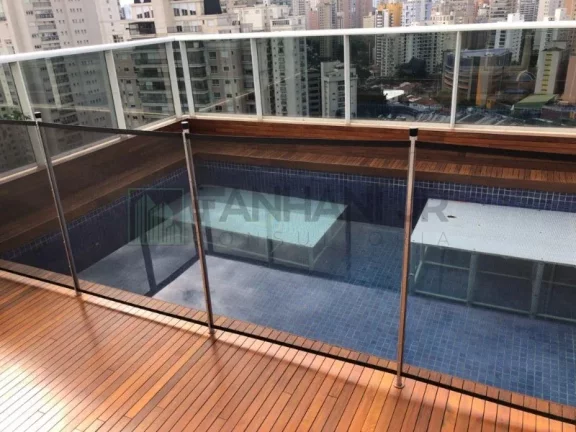 Imagem Luxuosa cobertura duplex de alto padrão na cobiçada Vila Nova Conceição, com incríveis 411m² e 5 vagas de garagem. Com um design clean e moderno, as