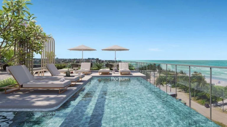 Imagem Apartamento térreo com Jacuzzi privativa a beira mar da praia de formosa. - AP1561.