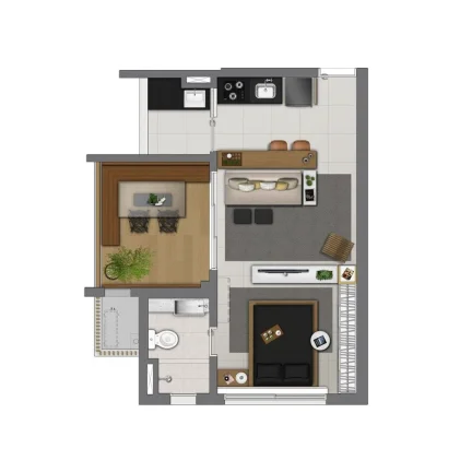 Imagem Apartamento Studio 45m2 Klabin próximo metrô