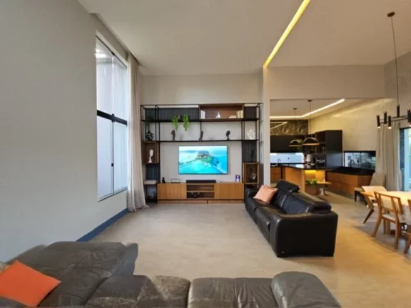 Imagem A 5ª Avenida imóveis selecionou essa Casa Moderna e Térrea no Condomínio Vida Marina em Busca Vida, 3 Suítes, Piscina c/ Cascata e Área Gourmet: