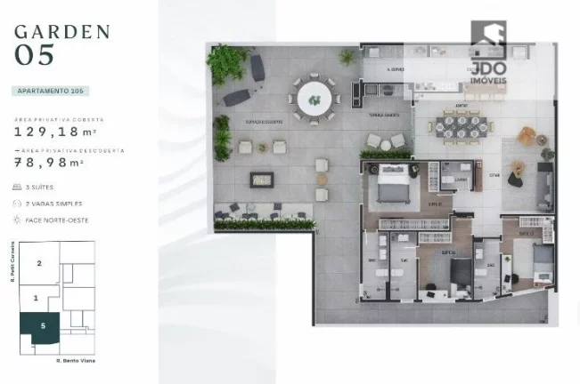 Imagem Apartamento Garden a Venda no bairro Água Verde - Curitiba, PR